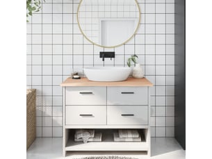 Comptoir de salle de bain, plan de travail 100x50x2 cm bois massif non traité cf65701
