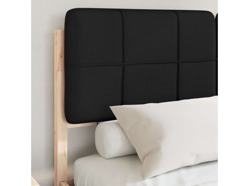  Lit double- lit adulte -  cadre de lit avec tête de lit rembourrée noir 150 x 200 cm  - Conforama B