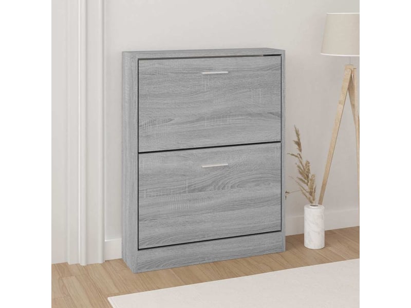  Meuble à chaussure, armoire à chaussures sonoma gris 59x17x81 cm bois d'ingénierie  - Conforama B