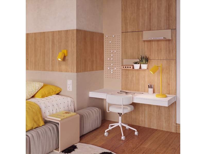  Plafonnier rayo 3p jaune aluminium moderne 18x20x20cm SL.3264 - Conforama C