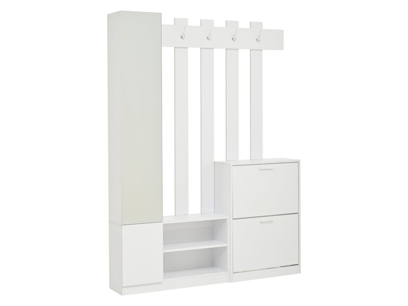  Portemanteau avec banc et rangement blanc 135 x 180 cm  - Conforama D