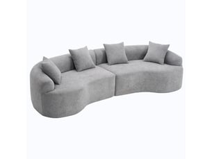Canapé modulable incurvé,275x115x63 cm,4 places,chenille,gris