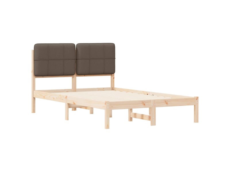  Lit double- lit adulte -  cadre de lit avec tête de lit rembourrée taupe 120 x 190 cm  - Conforama C