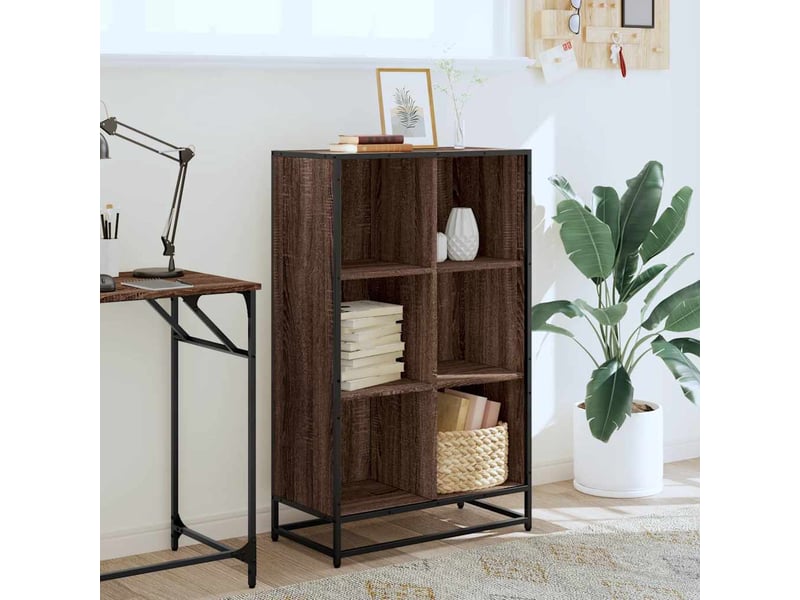  Bibliothèque, étagère de rangement chêne marron 65,5x33x107,5 cm bois d'ingénierie  - Conforama C