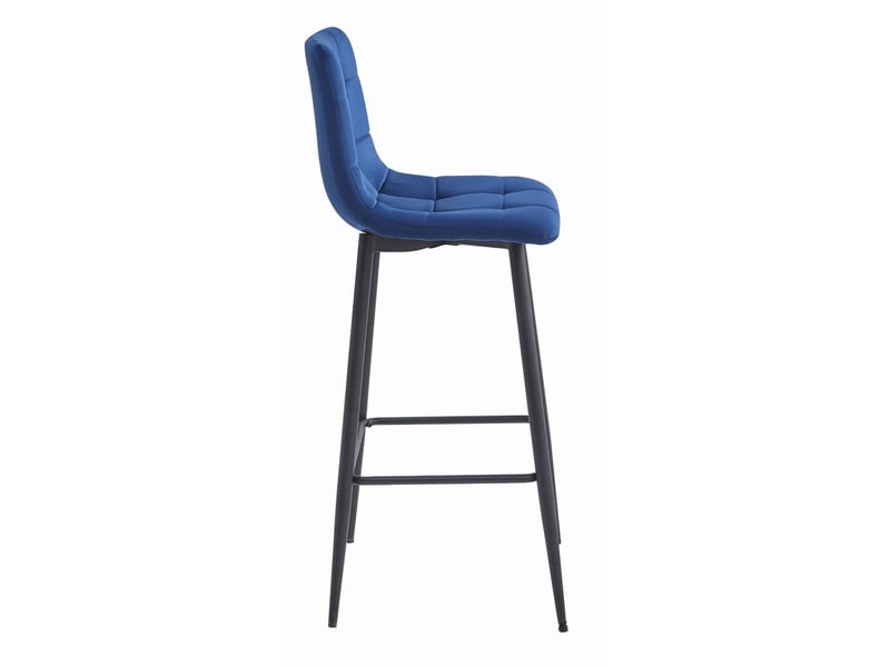 Family hoker arceto - velours bleu marine pieds noirs x 3  - Conforama D
