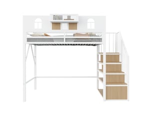 Lit mezzanine 90x200 cm <strong>DZMDIP</strong> <strong></strong> coloris blanc