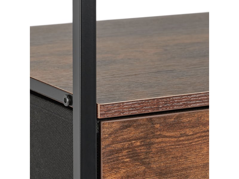  Lot de 2 tables de chevet design industriel 50 x 40 x 60 cm pratiques avec tiroirs rustiques en bois noir 13_0015934  - Conforama C