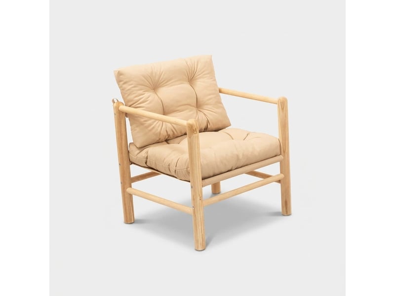 Ensemble salon de jardin en bois avec table basse elvar - crème - Conforama D