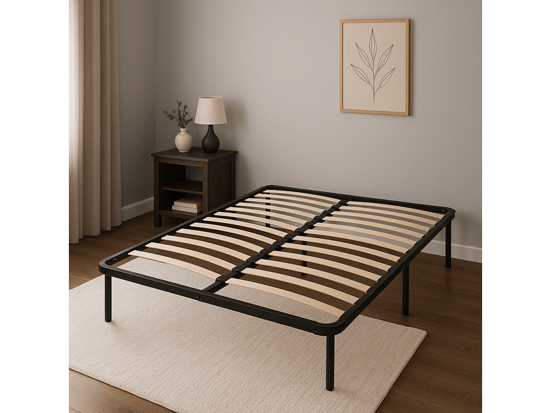 Sommier metal 180x200 cadre à lattes julie - pieds 29 cm - épaisseur metal 1,2 mm - 14 lattes en 9 mm - l et durabilité - Conforama B