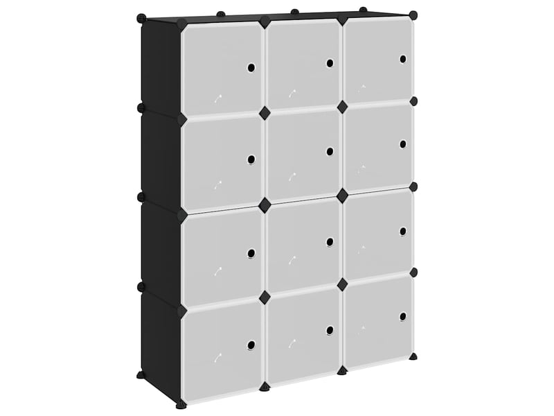 Cubes de rangement 12 pcs avec portes noir pp shl3262 - Conforama A