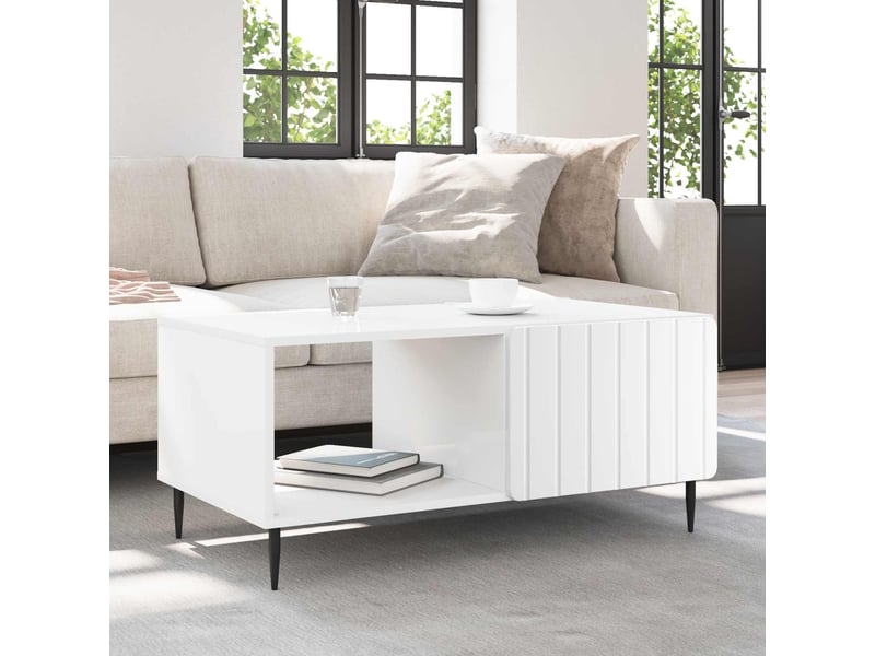 Table basse - table de salon - table à thé blanc 90 x 50 x 40 cm bois d'ingénierie - Conforama B