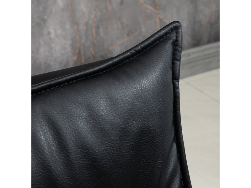  Fauteuil relax ulevr inclinable 135° pivotant 360° avec repose-pieds, simili cuir noir, 75 x 84 x 101 cm  - Conforama E