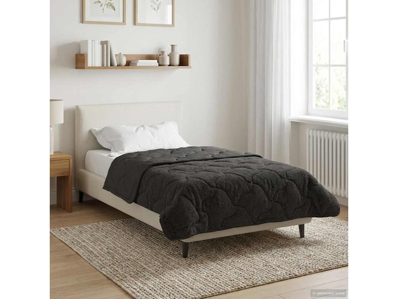  Duvet d'hiver - couette 135 x 200 cm hiver - couette anthracite respirant  - Conforama D