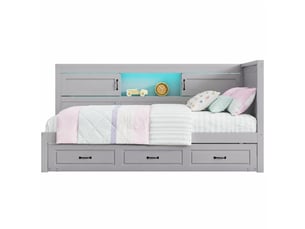 Lit gigogne 90x190/200 cm HAVRYA coloris gris