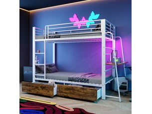 Lit superposé 2x90x200 cm <strong></strong> <strong>237x95x170cm</strong> coloris noir