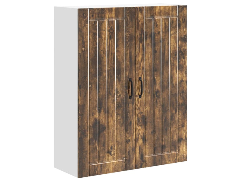Meuble mural de cuisine, armoire de cuisine chêne fumé 80x31x100cm shl9434 - Conforama A