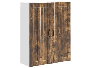 Meuble mural de cuisine, armoire de cuisine chêne fumé 80x31x100cm shl9434