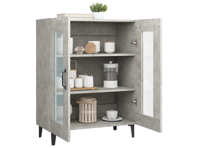  Buffet - bahut - meuble de rangement gris béton 69,5x34x90 cm bois d'ingénierie  - Conforama E