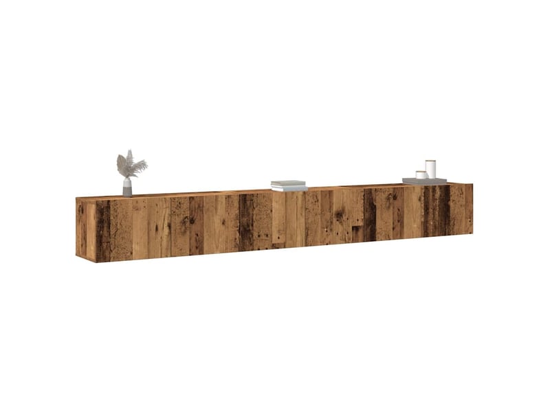  Ensemble de meuble tv - banc tv - meuble de rangement mural 3 pcs vieux bois bois d'ingénierie  - Conforama B