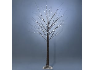 Arbre lumineux led - décoration lumineuse blanc froid - 96 leds - usage intérieur - 150 cm - décoration de noël chambre maison marron