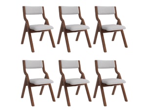 Lot de 6 chaises de salle à manger pliantes,avec structure en bois,lin,gris