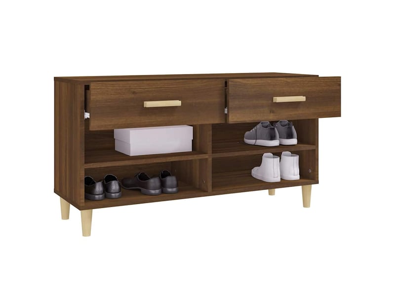  Meuble à chaussures, armoire à chaussures chêne marron 102x35x55 cm bois d'ingénierie  - Conforama E