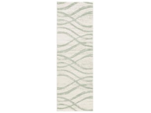 Tapis en polypropylène blancvert, 76 x 183 cm