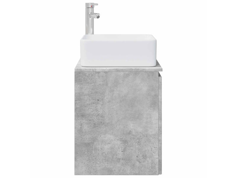 Vanité de lavabo mural, meuble de rangement gris béton 53x35x63 cm - Conforama D