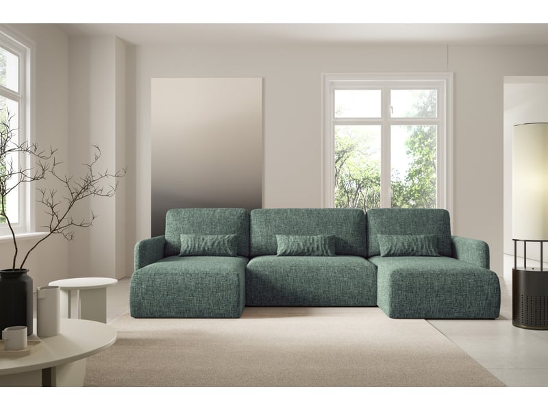 Canapé d'angle convertible livello u vert - Conforama B