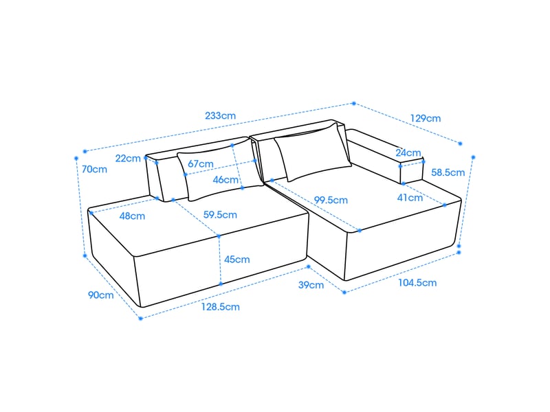  Canapé droit 3 places compact avec assise souple  - lignes épurées, polyester rembourré rouge - 235 cm  - Conforama D