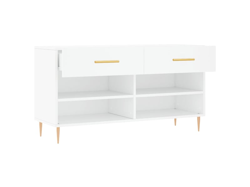  Banc à chaussures, meuble à chaussures blanc 102x35x55 cm bois d'ingénierie shl1832  - Conforama E