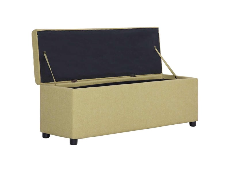  Banc d'entrée, banc d'intérieur avec compartiment de rangement 116 cm vert polyester  - Conforama E