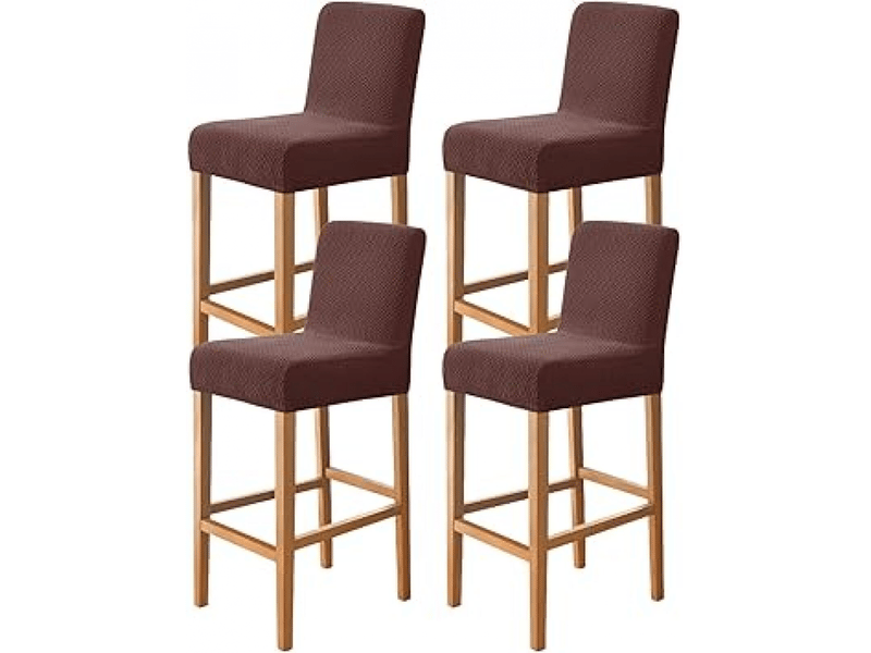  Housse de chaise - marron foncé - lot de 1 housse élastique jacquard pour tabouret de bar, convenant aux tabourets de bar, tabourets hauts, salons, cafés, restaura XLH-ZLS-009269ZLS - Conforama B