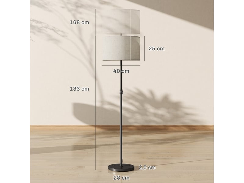  Lampadaire réglable en hauteur avec télécommande et variateur homvra  - Conforama E