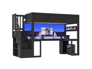 Lit mezzanine 90x200 cm VIVRYN coloris noir