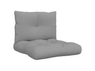 Lot de 2 coussins de palette, coussins de canapé gris tissu cf59532