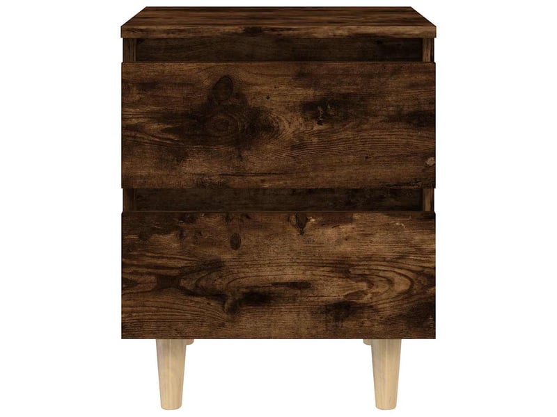  Table de chevet - cabinet de chevet - table de nuit avec pieds en bois chêne fumé 40x35x50 cm  - Conforama D