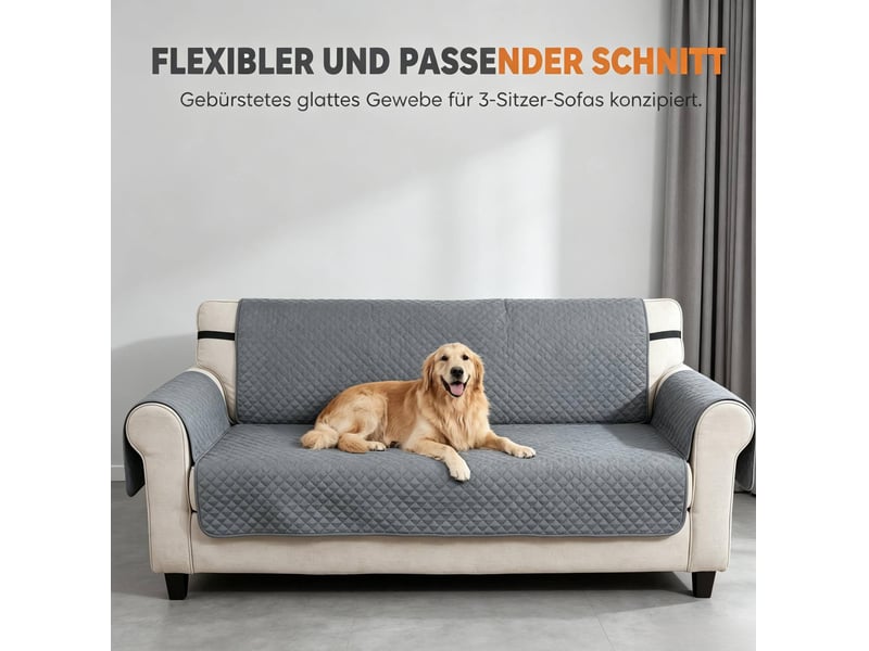  Housse de protection pour canapé 3 places 306x177 cm imperméable antidérapante gris  - Conforama D
