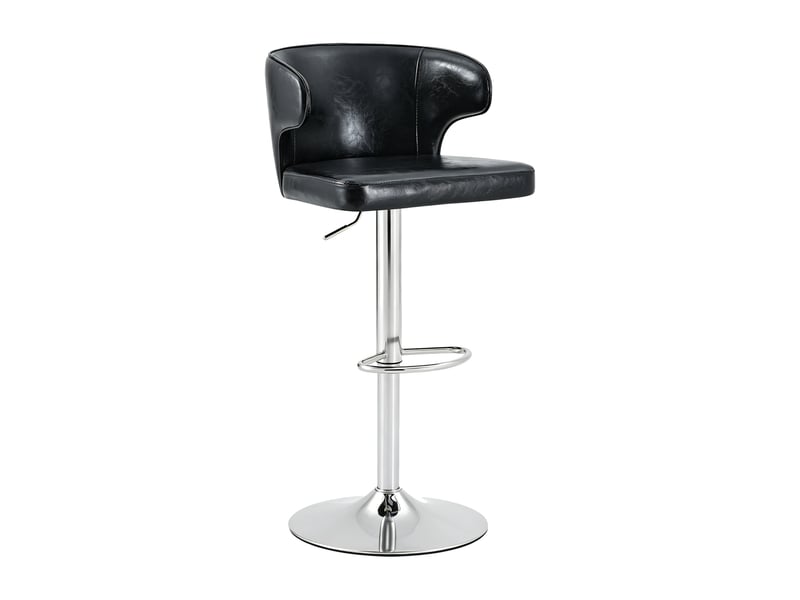  Lot de 2 tabourets de bar réglables,49,7x45x85-110 cm,pivotants,pu,noir  - Conforama D