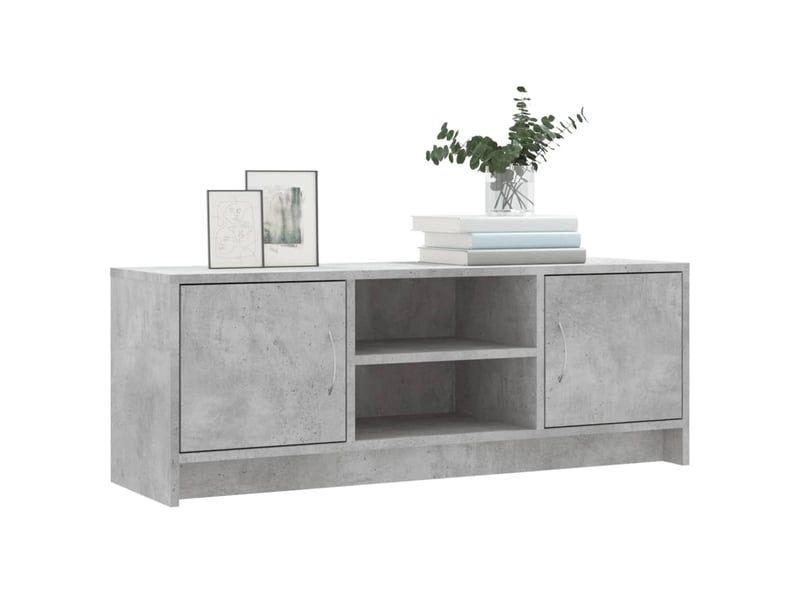  Meuble tv - banc tv - meuble de rangement gris béton 102x30x37,5 cm bois d'ingénierie  - Conforama C