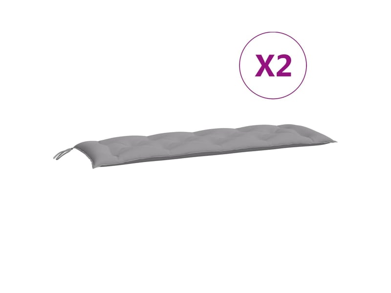  Lot de 2 coussins de banc jardin, coussins d'assise gris 150x50x7 cm tissu oxford cf58725  - Conforama E