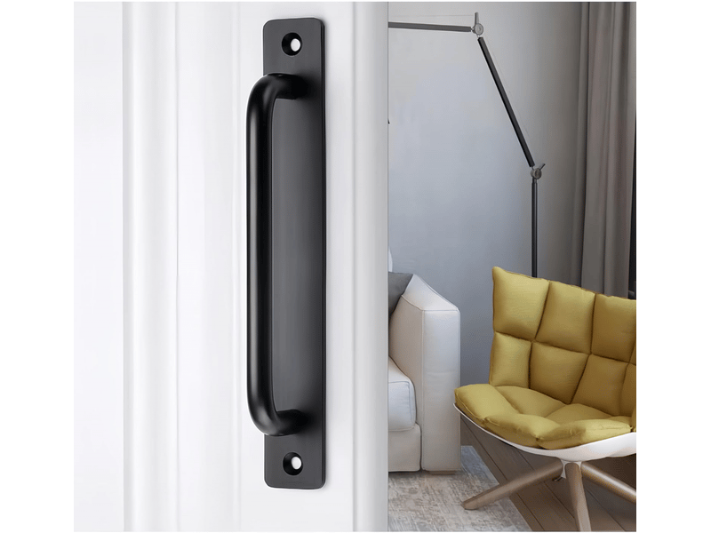  2 poignées pour porte coulissante de grange, pour grange, porte en bois, jardin extérieur, armoire (noir, 180 mm)  - Conforama E