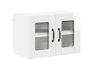 Meuble mural de cuisine, cabinet en verre mural blanc brillant 60x31x40cm shl8837