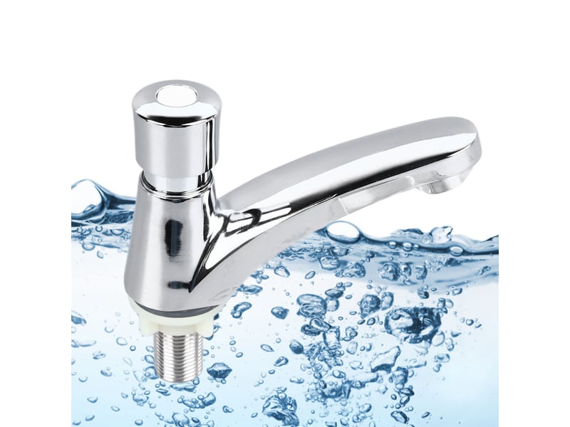 Lavabo robinet conception à bouton poussoir économie d’eau robuste fiable robinet à retard pour maison simple froid  - Conforama D