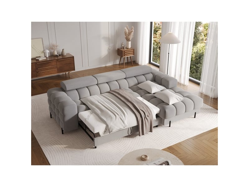  Canapé d'angle droit convertible gris confort premium 285x99x181cm filtro  - Conforama B