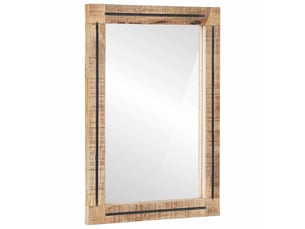 Miroir rectangulaire à fixer coloris marron <strong></strong> <strong></strong> - 70 cm x 50 cm