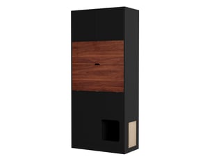 Buffet 4 porte(s)  0 tiroir(s)   - 80 cm coloris noir 