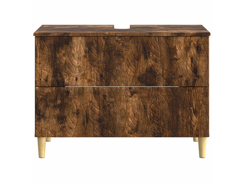 Meuble sous lavabo de salle de bain delft chêne fumé cf64857 - Conforama D