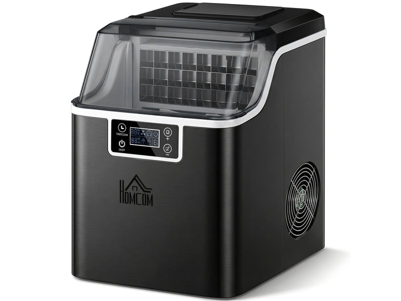  Machine à glaçons, 20 kg en 24h, 24 glaçons en 14-18 min, ice maker avec fonction autonettoyante, 25,2x36x37,1cm, noir  - Conforama B