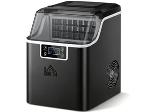 Machine à glaçons, 20 kg en 24h, 24 glaçons en 14-18 min, ice maker avec fonction autonettoyante, 25,2x36x37,1cm, noir